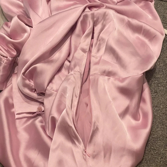 New! ZARA Satin Wrap Dress Blush Pink nwt 16639 - Picture 10 of 15